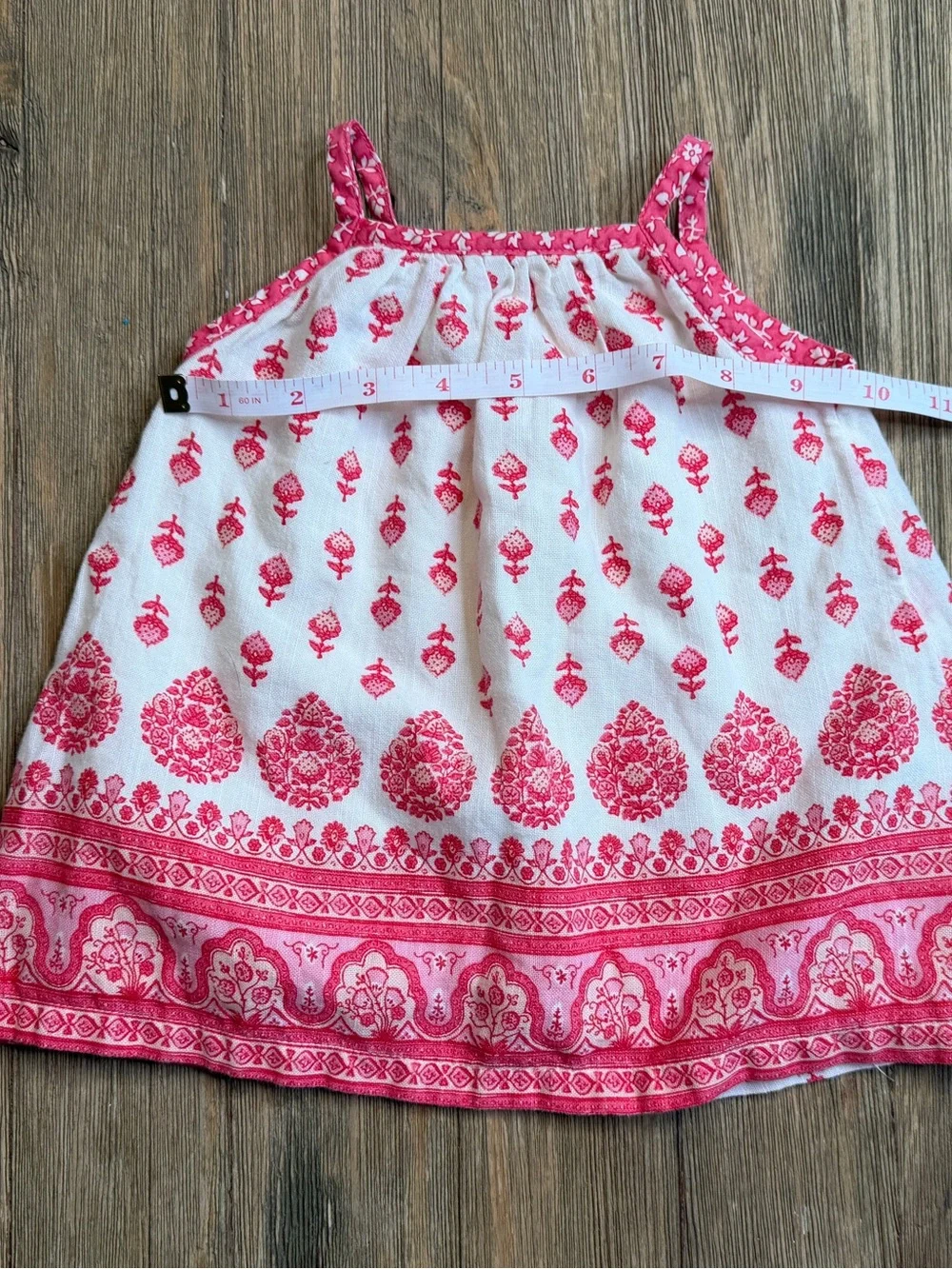 Baby Gap Cotton Red and White/Cream Printed Dress Size
